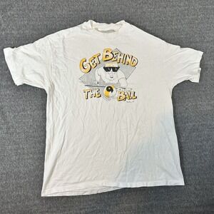 Hanes Beefy-T Vintage 80s Miller Get Behind The Ball Graphic Tee‎ XL